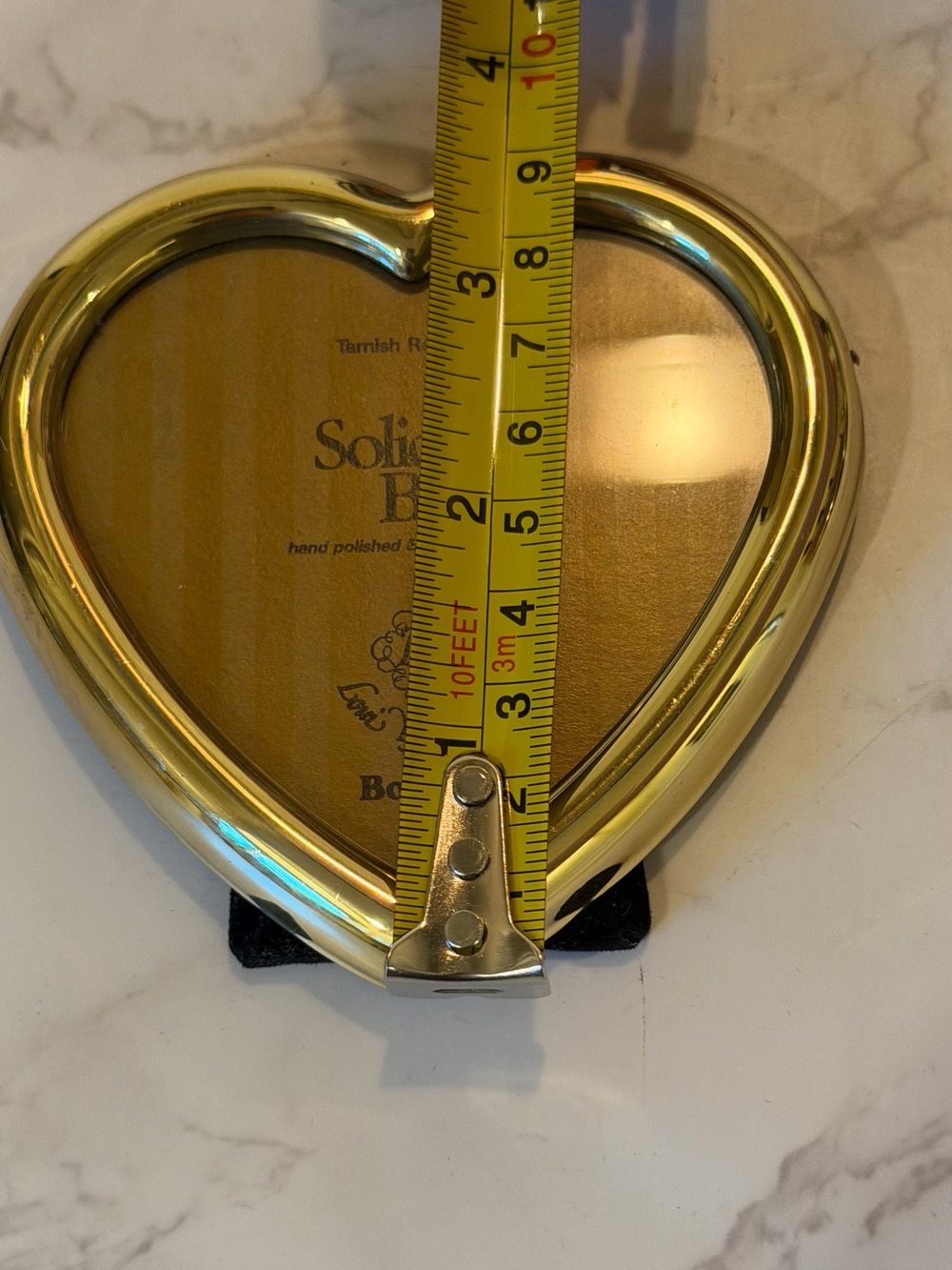 Vintage Pair of Solid Brass Heart Picture Frames Tarnish Resistant 3”x 3” - Picture 5 of 5